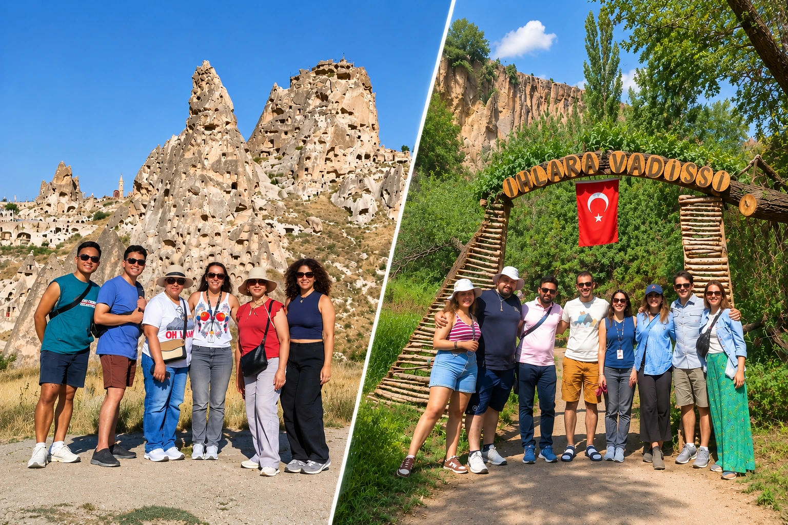 Trip Savvy Travel guests at Uçhisar Castle and Ihlara Valley during Red and Green Tours in Cappadocia