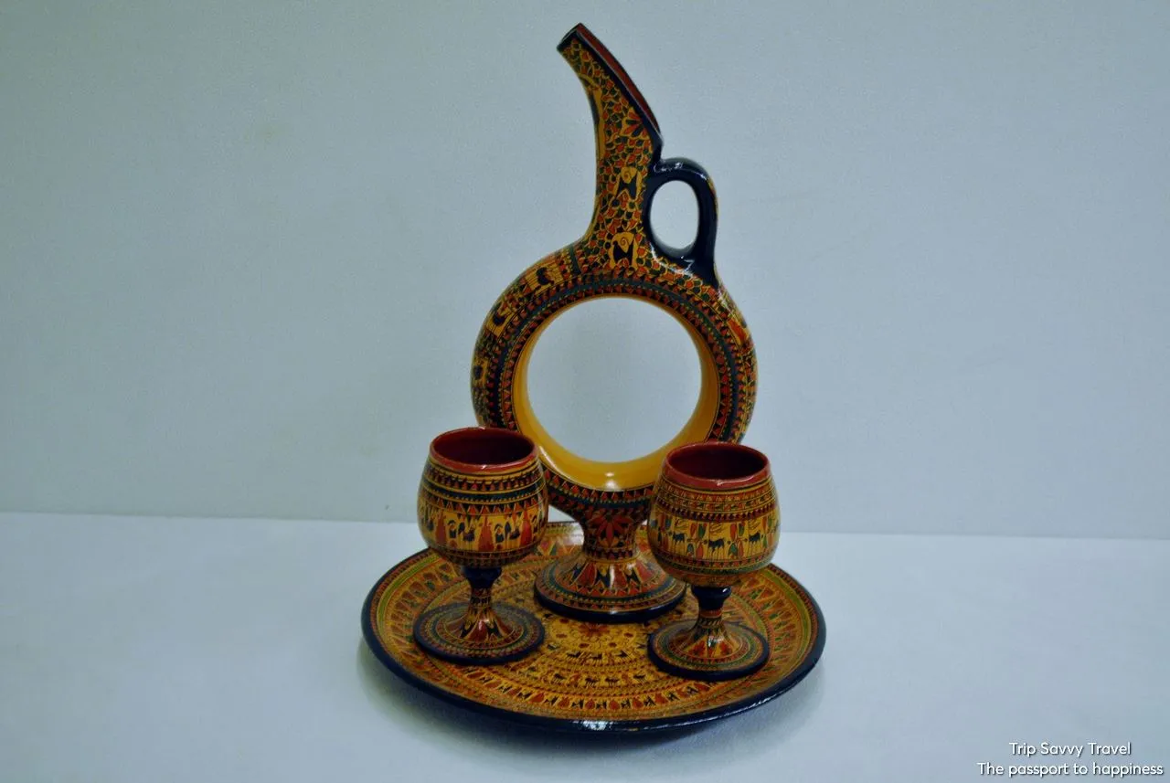 Traditional Cappadocian wine jug and glasses